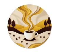 Coffee Landscape Art Cup Paper Cut Piccolo Mouse Pad | Chicchi di caffè, Rolling Hills, Stile Taglio Carta, Paesaggio Minimalistico, Tavolozza Colori Caldi