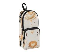 Coffee Love, astuccio portapenne di grande capacità, con scomparto per studenti, a forma di zaino, organizer per cancelleria, astuccio per matite, pennarelli, per scuola, ufficio, lavoro, Amore al