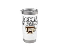 Coffee Lover Decaf Is A Crime Funny Caffeine Addict Bicchiere termico in acciaio inox doppia parete
