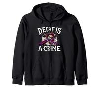 Coffee Lover Espresso Skull Decaf Is A Crime Felpa con Cappuccio