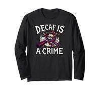 Coffee Lover Espresso Skull Decaf Is A Crime Maglia a Manica