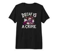 Coffee Lover Espresso Skull Decaf Is A Crime Maglietta Premium