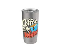 Coffee Lover Il caffè è il mio scherzo mattutino sull'acqua Bicchiere termico in acciaio inox doppia parete