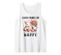 Coffee Makes Me Hoppy Easter Cute Bunny Drinking Coffee Cup Canotta