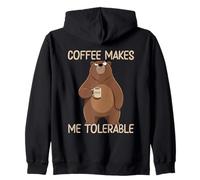 Coffee Makes Me Tolerable Felpa con Cappuccio