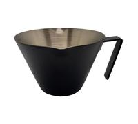 Coffee Measuring Cup, Liquid Measuring Beaker, Double Spout Heat-Resistant Pitcher, 3-Scale Stainless Steel, Mixing Drinks Kitchen Baking Use, 2.83x3.54x2.99 Inches, Silver Black