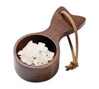 Coffee Measuring Spoon - Fishtail Shape Ergonomic Ground Spoon - Smooth Leather Lanyard Measuring Tools & Scales for Precision Brewing
