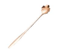 Coffee Mixing Spoon - Golden Flower Shape Mixing Spoon - Rose Pattern Design Cutlery Supplies for Tea, Coffee, Honey, Salad, Beverage, and Dessert