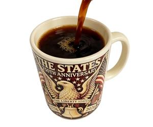 Coffee Mug - 400ml 2D Flat Heat Retention Ceramic Mug | 250th Anniversaries Design, Coffee, Tea, Chocolate, Milk, Juice for Home, Dorm, Hotel, Apartment, Gathering, Father, Dad Gift