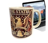 Coffee Mug, 400ml Ceramic Heat Retention Cup With 2D Flat Design, Drinkware For Chocolate Tea Milk Water Juice, Ideal For Home Gathering Dorm Hotel Apartment Gift