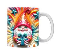 Coffee Mug - Christmas Mug | Gnome Mug | Ceramic Mug | Ceramic Garden Mug With Colorful Gnomes Christmas Gnome Mug For Cool Birthday Mug Coffee Cup For Mom, Best Friend & Co-worker