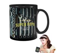 Coffee Mug Cup - Tazza divertente da caffè | Black Ceramic C0ffee Cup For Mechanics | Large Tea and Coffees Cups | Funny Coffees Cups For Mechanics | Black Ceramic Tazze F0r Whiskey, Juice, Wine, Beer