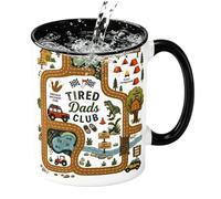 Coffee Mug For Dad - 330ml Novelty Car Map Pattern Drinkware, Automotive Mechanic Enthusiast Gift Cup, 330ml Volume Capacity 11oz Sizing Dimensions + Comfortable Loop Handle, Heat Retention Stone