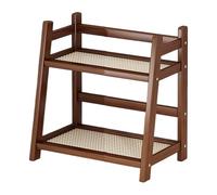 Coffee Mug Holder - Coffee Mug Rack | 2-Tier Counter Mugs Cup Rack, Rattan Storage | Coffees Bar Organizer, Imitation Rattan Style, Desktop Storage Shelf, Water Bottle Display For Home Indoor