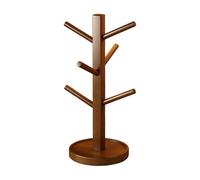 Coffee Mug Holder - Wood 31 x 13 cm | Bamboo Mug Tree With Thick Base Coffee Cup Holder With 6 Hook | Çoffee Cup Rack Organizer For Kitchen Counter Living Room Cafe Restaurant Hotel Wedding Party Use