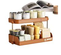 Coffee Mug Shelf, 2 Tier Coffee Mug Holder Display Rack, Coffee Bar Organizer for Countertop, Mug Stand Display, Coffee Bar Shelves for Mugs Whiskey Cups Tea Cups Jars, 13.19x7.28x6.89 inches