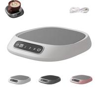 Coffee Mug Warmer,Electric Coffee-Cup Warmer Screen Touch,Three-Speed Temperature Regulation Cup Warmer with Non-Slip Base,Smart USB Plug-in Heating Coaster for Desk, Kitchen, Dining (White)