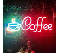 Coffee Neon Sign, Caffè Neon Light, Coffee Neon Light, Coffee Neon Scudo Neon Scudo Neon, Caffè Led Neon Light 5V Usb Alimentato per Cafe Bar Party Decorazione da parete