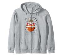 Coffee Norwegian Forest Cat Donut Felpa con Cappuccio