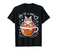 Coffee Norwegian Forest Cat Donut Maglietta