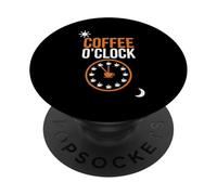 Coffee O'Clock - Divertente design minimalista con caffeina PopSockets PopGrip Adesivo