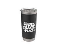 Coffee Plants Peace Cute Botanical Bicchiere termico in acciaio inox doppia parete