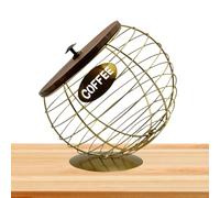 Coffee Pods Holder - Clean And Well-Maintained With Lid Organizer | Stylish Design With Lid Large Capacity Coffee Pod Stand - For Kitchen Counter Living Room Party Bar Fruit Banana Pear Snack