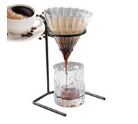 Coffee Pour Over Stand - Metal Drip Filter Cup Rack Stand, Serpentine Coffee Dripper Stable Base, American Style Station Bracket | Industrial Hand-Brewed Carafe Support Tower For Filter Cup H