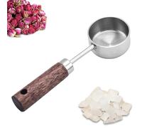 Coffee Powder Milk Powder Spoon - Vintage Tablespoon Measuring Scoop for Precision | High-Density Stainless Steel Head with Ergonomic Walnut Handle & 15ml Internal Calibration for Coffee