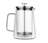 Coffee Presses - Glass Stainless Steel FrenchPress, Double Wall Insulated Coffee Maker for Camping, Travel, Tea, Cafe | Heat-Resistant Glass Filter Pot for Home, Office, Outdoor Hot Drinks