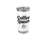 Coffee Queen Funny Coffee Lover per i tossicodipendenti di caffeina Bicchiere termico in acciaio inox doppia parete