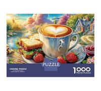 Coffee & Sandwich Puzzle 1000 Pezzi Coffee Time in Cartone Riciclato Per Bambini 12+ Educativo Passare Il Tempo Offerta Speciale 52x38cm/1000pcs