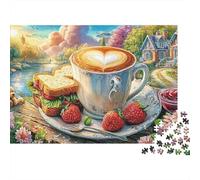 Coffee & Sandwich Set Puzzle Premium Da 1000 Pezzi, Morning Tea Art, Riduzione Dello Stress, Relax Mentale, Migliore Idea Regalo, Hobby, Tempo Libero 38x26cm/1000pcs