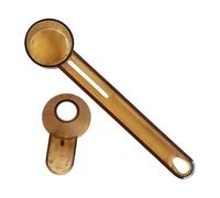 Coffee Scoop, Clear Large Capacity Spoon, 7.68x1.77x1.97inch Long Handle Leak Proof Design with Precise Measuring System, Sturdy Food Grade Material, Kitchen Ingredient Measuring Tool for Use