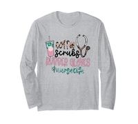 Coffee Scrubs And Rubber Gloves for Nurselife & Coffee Nurse Maglia a Manica