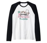 Coffee Scrubs And Rubber Gloves for Nurselife & Coffee Nurse Maglia con Maniche Raglan