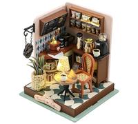 Coffee Shop Baby House Kit Mini Fai Te Fatto a Mano Puzzle 3D Assemblaggio Modello di Costruzione Giocattoli, Decorazione della Camera Letto di Casa con Mobili in Legno