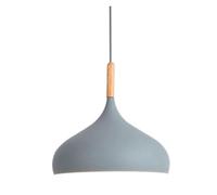 Coffee Shop Light Metal LED Chandeliers Vivid Color Hanging Lamp 47" Cord Adjustable Industrial Pendant Lighting for Kitchen Island Barn Dining Room(A Gray,24CM)