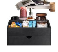 Coffee Station Organizers, Wooden Sugar Basket, 7.87x6.69 in, Multipurpose Drawer Storage, Desk Coffee Counter Organizer, Medium Rectangle Size, Dorm Studio Breakroom Living Room Hotel Dining