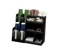 Coffee Station Porta Caffè Professionale, Organizer Caffe, Funzionale e Facile da Pulire, Porta Capsule con Divisione a Scomparti per Bicchierini, Posate, Zucchero, Cucchiaini, Cannucce e Bicchieri