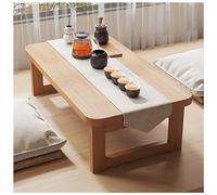 Coffee Table Bamboo Table for Bed Tray with Foldable Japanese Floor Low Table Laptop Tatami Table for Living Room, Dining Room, Tea (Color : Beige, Size : 60x40x35cm)