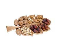 Coffee Table Leaves Tray | 7-Compartment Wooden Rustic Decorative Tray |