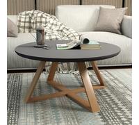 Coffee Table Nordic Round Wooden Coffee Accent End Table, Modern Cocktail Center Table for Living Room, Save Space Small Apartment Table, Furniture Rustic Farmhouse (Color : Gray