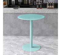 Coffee Table, Tall Top Table Round Bar Table Φ40/48/60/70cm Bistro Pub Table Metal Cocktail Counter Table, Kitchen Dining Desk, Wines Standing Sofa Side/End Table for Indoor(Light Blue,40x40