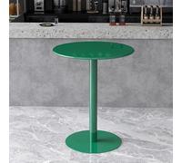 Coffee Table, Tall Top Table Round Bar Table Φ40/48/60/70cm Bistro Pub Table Metal Cocktail Counter Table, Kitchen Dining Desk, Wines Standing Sofa Side/End Table for Indoor(Green2,40x40x62c