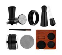 Coffee Tamping Kit - 7 Pieces Professional Espresso Tamper Set | Ergonomic Anti-Slip Coffee Tamper Accessories With Wood Base For Home Kitchen Café Bar Counter Store