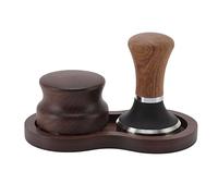 Coffee Tamping Kit | Walnut Handle & Stainless Steel Tamper/Distributor | Universal Base for Coffee Machine/Home Barista | Barista Tools (51mm/2in)(51mm/2in)