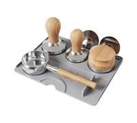 Coffee Tamping Mat, Food-Grade Silicone Tamp Pad with Portafilter Holder, Non-Slip Espressos Bar Tool for Countertop Use at Home, Café, or Birthday Gift, 9.84x7.87 inches