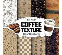 Coffee Texture Scrapbook Paper Collection: Decorative Double-Sided Coffee Craft Papers for Junk Journals, Wrapping, Card Making & Mixed Media Projects
