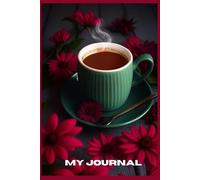 Coffee Themed Notebook by PrettyBooks (6” x 9” - Glossy Cover) - with 112 double-sided BLANK sheets and 8 fun coffee images (PREMIUM QUALITY COLOR INTERIOR) for Students, Professionals and Everyone